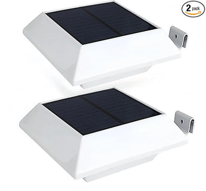 HOSHINE(2 Pack) Solar Powered Gutter Lights Security Light Outdoor Solar Powered 6 LED Waterproof Durable Fence Driveway Garden Patio Path Decking Light Made for Quality Outdoor Life