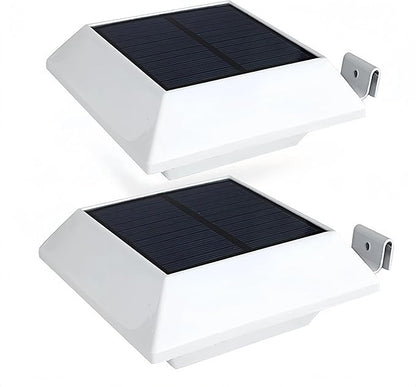 Solar Gutter Lights Motion Sensor Outdoor Security Light (2 Pack), Waterproof LED (6-Diode) Durable Fence Gutter Driveway Garden Patio Path Decking Light Made for Quality Outdoor Life