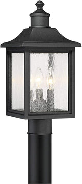 John Timberland Moray Bay Mission Outdoor Post Light Fixture Style Black Steel 17" Clear Seedy Glass for Exterior | Lumora