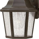 Hinkley Edgewater Small Wall Mount Outdoor Lantern - Aluminum, Clear Seedy Glass, Traditional - Oil Rubbed Bronze | Lumora
