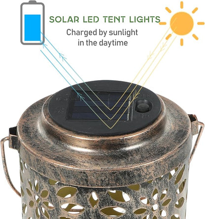 1pc Solar Claws Projection Lamp Hollowed Out Pattern Outdoor Light with Handle for Garden Solar Landscape Lantern Unique Night Decoration