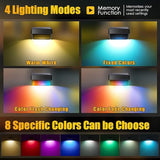 AMKI Solar Lights Outdoor, 4 Pack Solar Fence Light Waterproof with 4 Modes, Warm White & RGB Color Changing Solar | Lumora