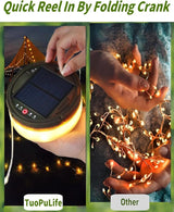 Solar Camping String Lights, 39.4 FT Fairy String Light, 4 in 1 Portable Waterproof Camp Lamp with 8 Lighting | Lumora