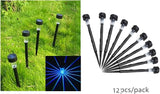 12PCS Blue LED Outdoor Plastics Garden Solar Powered Landscape Light Lamp Patio Lawn Decoration Lights (Blue) | Lumora