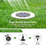 Solar Ground Lights, Solar Ground Lights Stainless Steel Outdoor 8 LED Solar Disk Lights， IP 65 Waterproof for Yard | Lumora