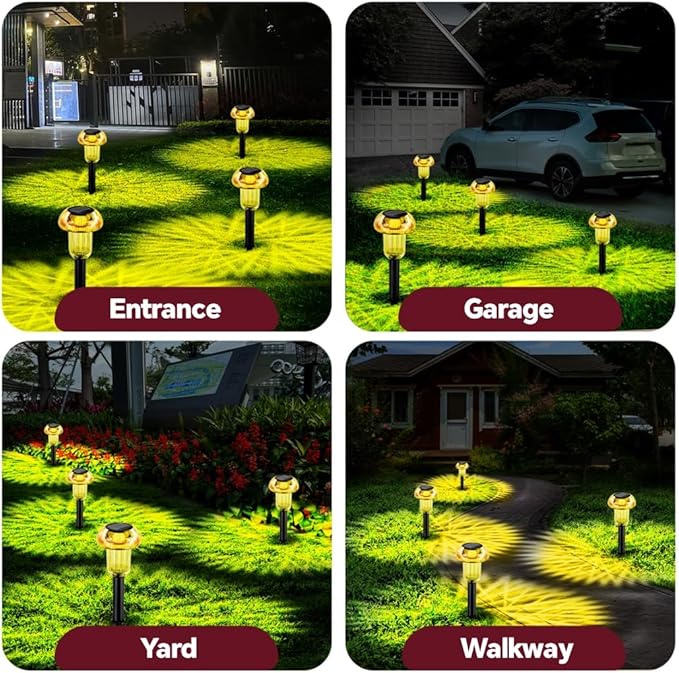 Easter Solar Pathway Lights Outdoor Decorative 4 Pack, Yellow LED Mushroom Solar Lights Outdoor Waterproof Solar | Lumora