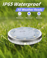 Solar Ground Lights Outdoor 18 Pack Waterproof, Upgraded Solar Garden Lights with 4 Side Light, Stainless Steel | Lumora