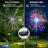 Solar Firework Lights for Outside, 8 Modes RGB Color Changing Fireworks Solar Fairy Light Outdoor for Garden Yard | Lumora