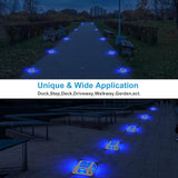 Solar Deck Lights Driveway Dock Lights- 8 Packs Waterproof 1200mAh Solar Powered Outdoor LED Aluminum Dock Lighting | Lumora