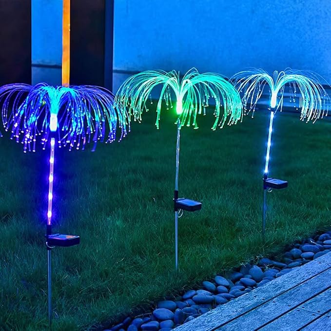 Ulalaza 2PCS Garden Solar Lights Multi-Color Changing LED Flower Stake Light Decorative Landscape Lawn Yard Outdoor Lights The Length 58 * 43 * 81mm/2 * 2 * 3inch Colors Light