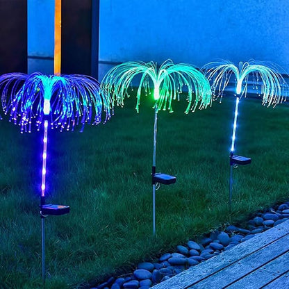 Ulalaza 2PCS Garden Solar Lights Multi-Color Changing LED Flower Stake Light Decorative Landscape Lawn Yard Outdoor Lights The Length 58 * 43 * 81mm/2 * 2 * 3inch Colors Light