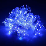 Lainin 3.5M/11ft 96 LED Blue Linkable Fairy Curtain String Light with 8 Modes Functional Controller for | Lumora