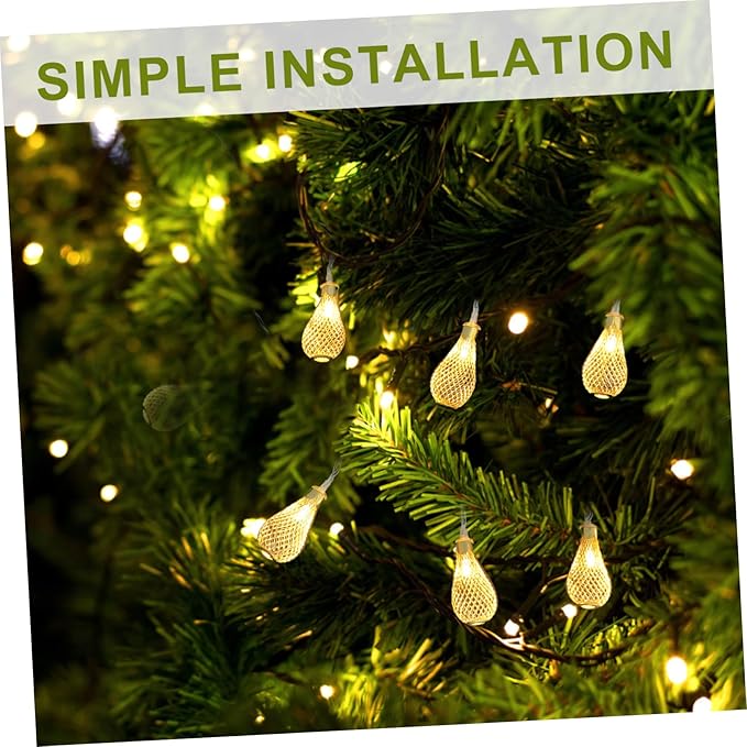 Lantern String Lights LED Warm Water Drop Decorative Lights Indoor Outdoor Hanging Garden Tent Bedroom Party Patio | Lumora