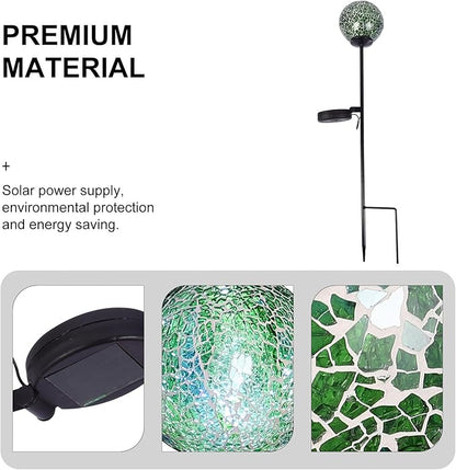 Solar Garden Light LED Yard Light Waterproof Glass Ball-Shaped Ground Insert Outdoor Landscape Lighting for Patio Lawn Path