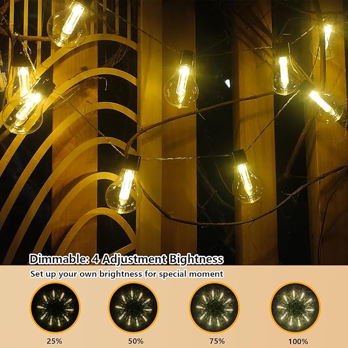 Vintage Christmas Lights Battery Powered 6.5Ft 10 LED Edison Hanging Lights with Remote Timer, Indoor Fairy Lights Shatterproof Outdoor Patio String Lights for Bedroom Garden Camping Christmas Decor