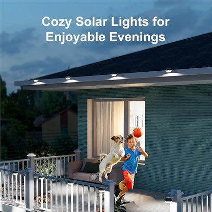 QUQUQ Solar Pathway Lights Solar Powered Gutter Lights Outdoor Decorative Waterproof Led Fence Yard Patio Decor(4 Pack)