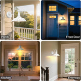 10'' Diameter Outdoor Gooseneck Barn Light Fixture with Wall Mount, White Exterior Waterproof Porch Barn Door Wall | Lumora