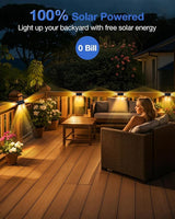 Fence Lights Solar Powered Outdoor Waterproof 3 Sided Wall LED Landscaping 12 Pack for Yard, Deck, Patio, Rail | Lumora