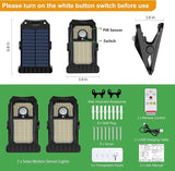 Tryme 118Leds Solar Lights Outdoor Clip Motion Sensor Lights Security Light 3 Modes, 3 Color Temperature, Solar | Lumora
