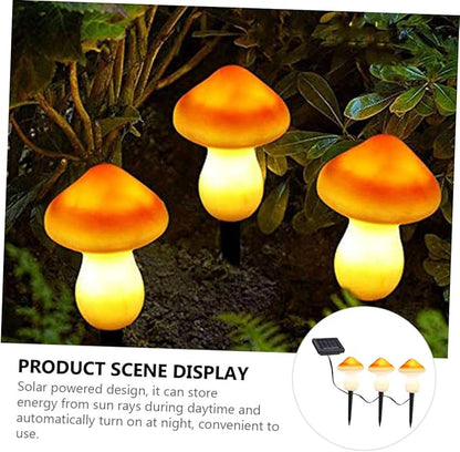 BESTonZON Solar LED Garden Mushroom Light Waterproof Solar Pathway Lights for Lawn and Patio 10-Piece Set of Decorative Outdoor Lamps Resin Design for Landscape and Walkway Lighting