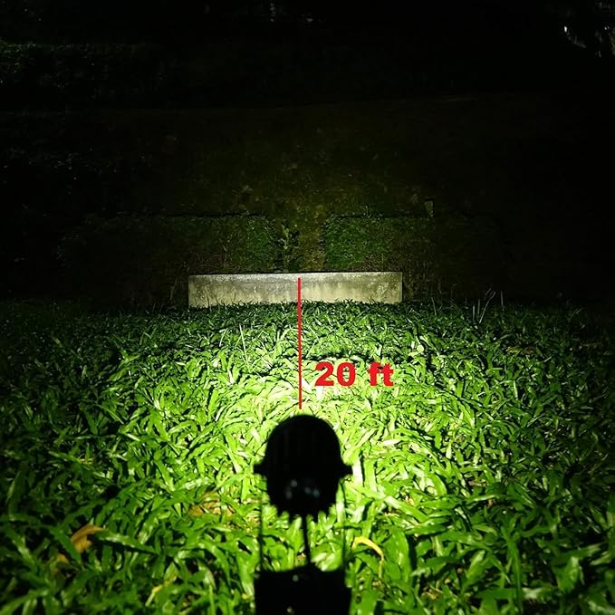 4-Spotlight Mini 50X Solar-Powered LED Spotlight (Cool White LED), Black Finish, Outdoor Garden Yard Landscape | Lumora