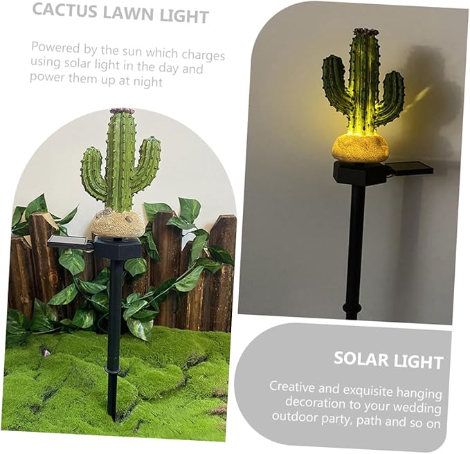 Solar Cactus Light Outdoor Decorative Lamp for Gardens Easy Installation for Pathways and Patios Emergency Use During Power Outages