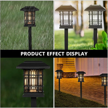 4pcs Solar Pathway Lights Outdoor Waterproof LED Yard Landscape Lighting Warm White for Garden Lawn Patio Walkway