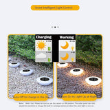 ASLIDECOR Solar Ground Lights Outdoor, 8 Pack Waterproof 14 LED Solar Deck Lights Round Step Lights Garden | Lumora