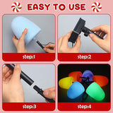 12 Pcs 6'' Gumdrop Christmas Pathway Solar Lights Waterproof 6 in 1 LED Gumdrop Solar Stake Light with 5 Colors for | Lumora