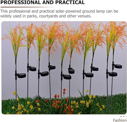 YARNOW 4pcs Solar Garden Lawn LED Path Lights, Waterproof Solar-Powered Landscape Lighting for Yard and Patio with Light Control, Outdoor Ground Inserting Decorative Lamps