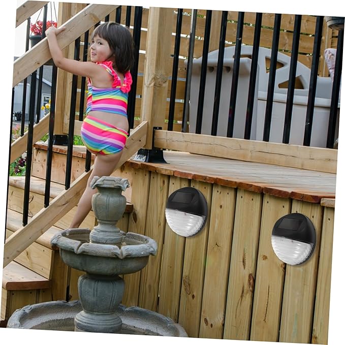 Led Solar Pathway Lights for Garden 4 Pack Solar-Powered Outdoor Stairs Fence Security Lamps Low Voltage Deck Lights
