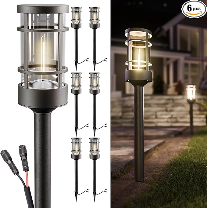 Sunco 6 Pack Low Voltage Garden Pathway Lights, LED Landscape Pathway Lighting, 1.5W, 50 LM, 3000K Warm White, Wet | Lumora
