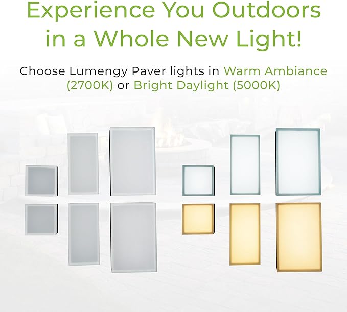LUMENGY Paver Light 6x9 Inch (5.82x8.85), 5000K Daylight, Glare-Free Brick Lighting for - Outdoor Path Light | Lumora