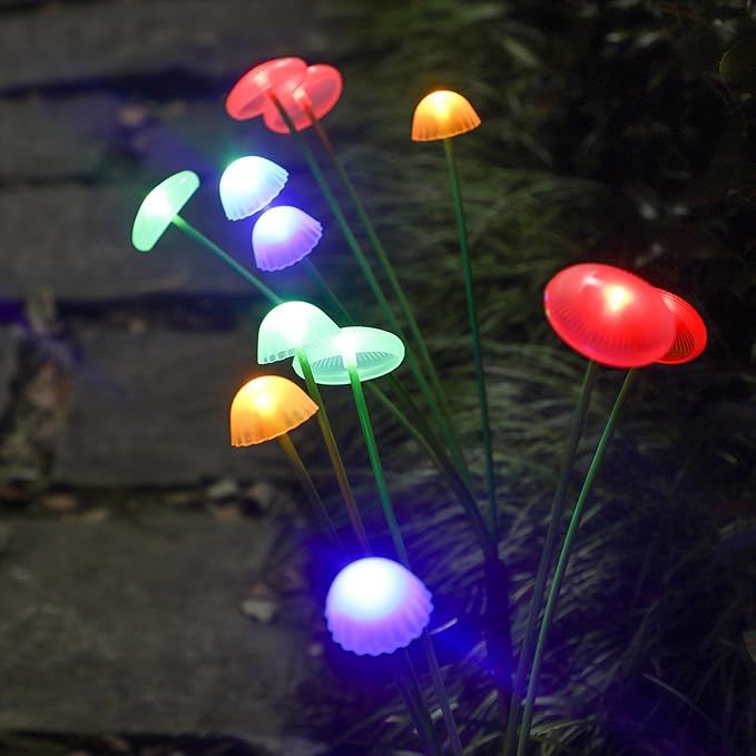Ochine 2 Pack Solar Mushroom Garden Lights for Outside, Solar Lights Outdoor, Waterproof Solar Pathway Lights Outdoor Decor for Lawn Yard Garden Home Decor