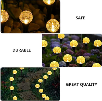POPETPOP Solar Garden Path Lights 10pcs Warm White Decorative Outdoor Lawn Lamps Solar-Powered Landscape Lighting for Patio and Yard