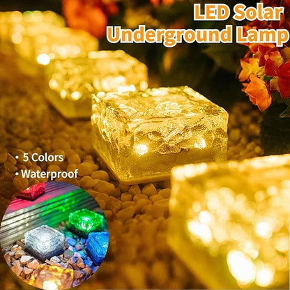 Solar Lights, Brick Lights, Outdoor Waterproof, Recessed, for Garden, Sidewalk, Path, Yard Decoration, Landscape Lighting, 2 Pack (Colored Light (2.95 inches))