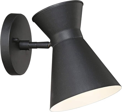 John Timberland Vance 8" High Modern Outdoor Wall Light Fixture Mount Porch House Exterior Outside LED Bulb Swivel Weatherproof Dark Sky Black Metal Front Door Patio Garage Home Deck Garden Backyard