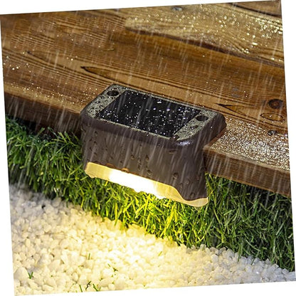 5Pcs Waterproof Solar Step Lights for Outdoor Deck LED Garden Fence Lighting Motion Sensor Solar Lights for Pathway and Stairway