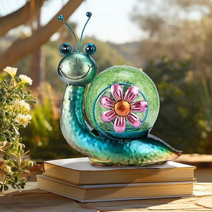 MUMTOP Solar Lantern Outdoor Waterproof LED Solar Lights Snail Decorative Tabletop Lanterns for Patio Garden Table Decor