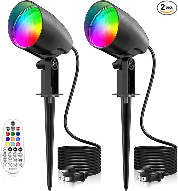 ZZXX 20W RGB Outdoor Spotlight Halloween 120V Color Changing Landscape Lights Waterproof LED Multicoloured | Lumora