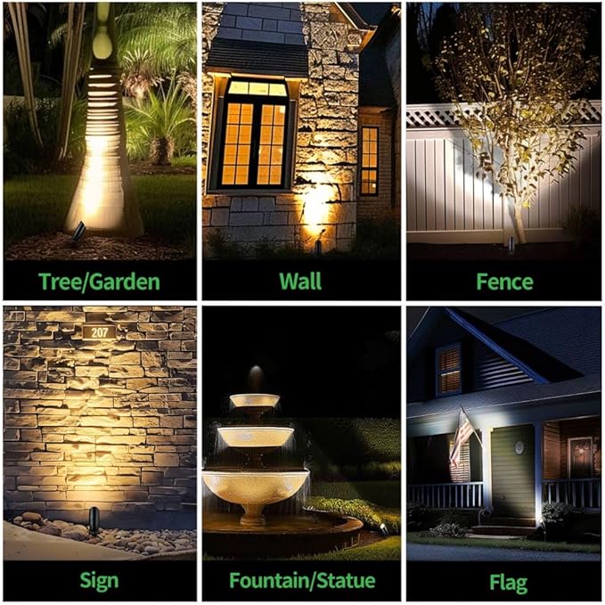 Black LED Outdoor Spotlights, Durable Low Voltage Landscape Lighting, Aluminum Waterproof Uplights for House | Lumora