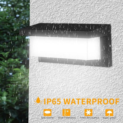 LOVEZOE 18W Outdoor Porch Light - IP65 Waterproof LED Wall Porch Light Fixture in 1800Lm 6000K Cool White Porch & Patio Lamps, Wall Mount for Garage Walkway Backyard Garden