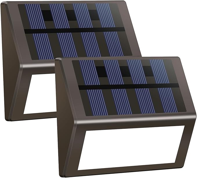 Luminara Solar Step Lights - Weatherproof Outdoor Stair Lighting, Solar-Powered Deck Lights for Patio, Garden, Pathway, Warm White Glow（2）