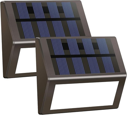 Luminara Solar Step Lights - Weatherproof Outdoor Stair Lighting, Solar-Powered Deck Lights for Patio, Garden, Pathway, Warm White Glow（2）