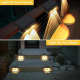 Solar Fence Lights, 12 Pack Solar Lights Outdoor Waterproof, 2700/4000/6000K 3 Mode Dusk to Dawn Deck Light | Lumora