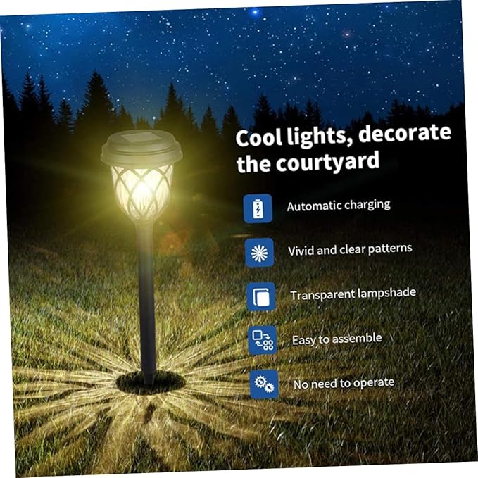 DOITOOL 6pcs Solar Outdoor Garden Lights Led Lawn Lamp for Pathway and Landscape Decor Solar Stake Lights Automatic Day Night Function