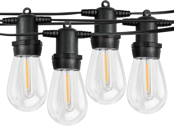 LED Outdoor String Lights 100FT Patio Lights with 33 Shatterproof S14 Vintage Edison Bulbs, Outside Hanging Light | Lumora