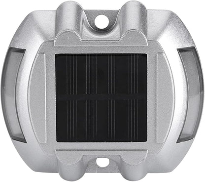 Tnfeeon Solar Pathway Lights Bright LED Outdoor Lighting with Six Water Lamps for Driveway Garden Up to 3280 Feet Viewing Distance (Flashing Blue)