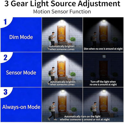 Solar Clip on Motion Sensor Light, High Brightness Led Outdoor Lamp with Efficient Solar Charging for Camping Tent, Pathway, Patio, Garden