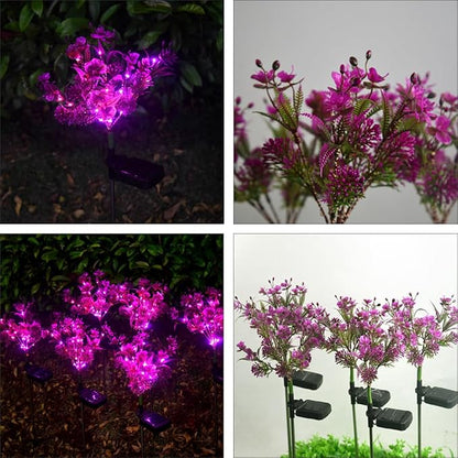 Gadpiparty Solar Garden Path Lights 2pcs, Waterproof LED Butterfly Orchid Lawn Stakes, Stylish Outdoor Decorative Landscape Lighting for Patio and Yard